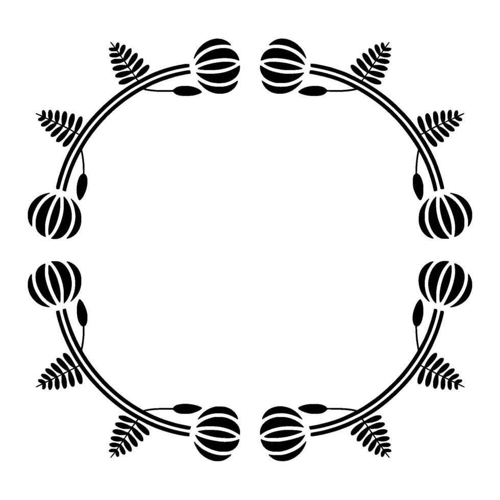 Geometric Floral Frame, Vintage, Minimalist Border vector