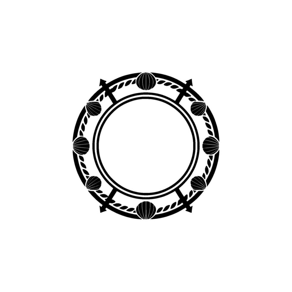 Geometric Circle Emblem, Japanese Influence, Minimalist vector