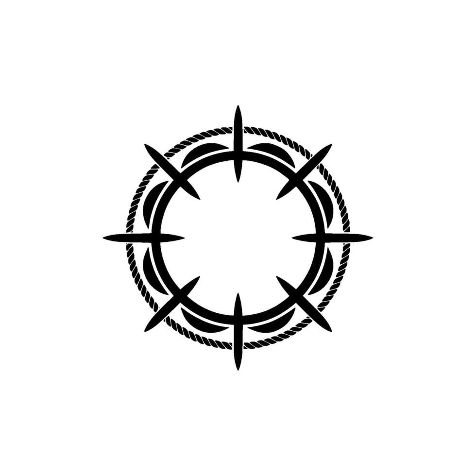 Circular Tribal Compass, Minimalist vector
