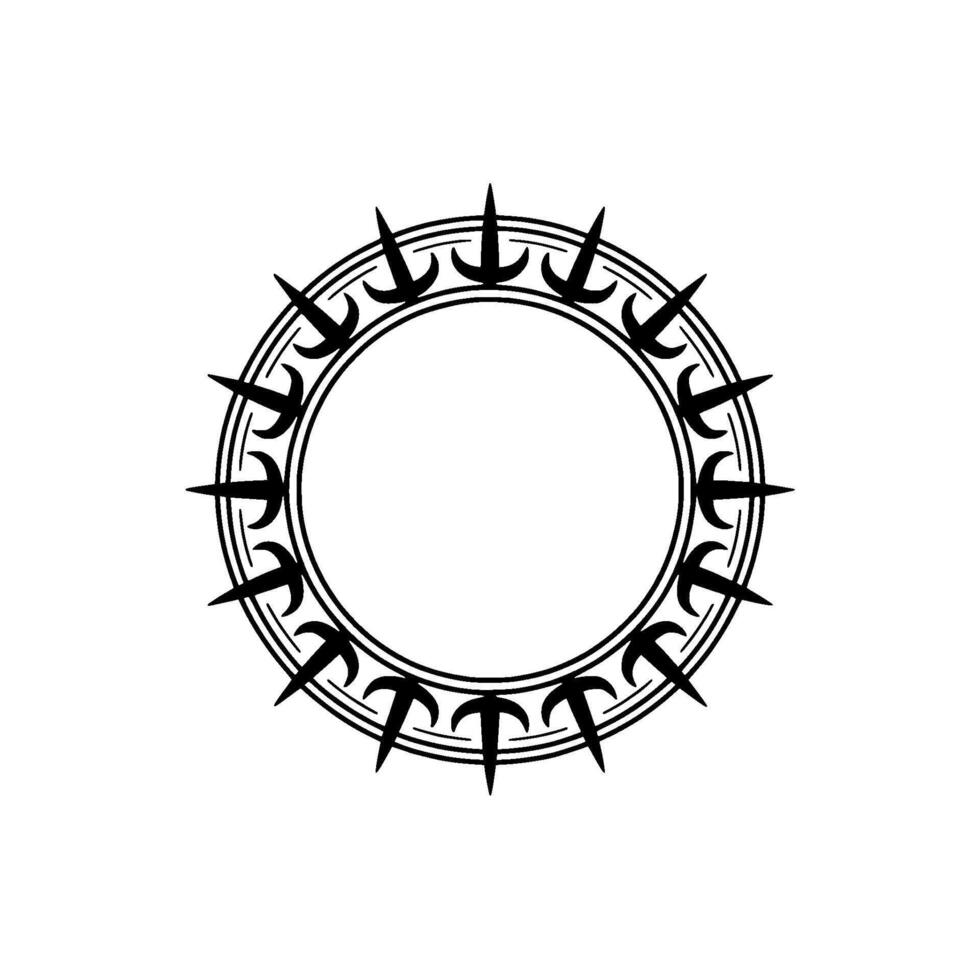 Circular Arrow of Sharp Arrows Symbolic Border vector