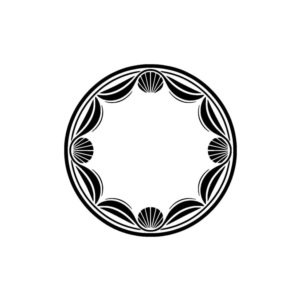 Stylized Circular Ornament, Art Deco Inspired vector