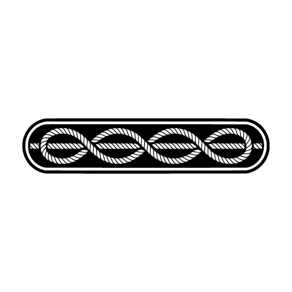 Intertwined Rope Minimalist Nautical Symbol vector