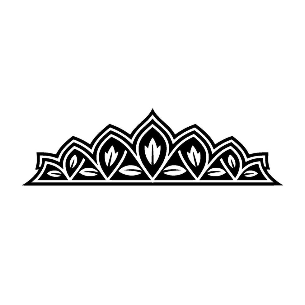 Geometric Crown Ornament, Minimalist vector