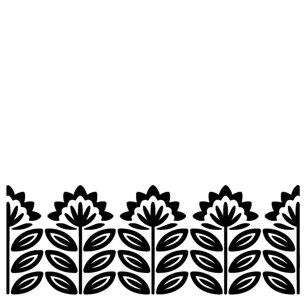 Minimalist Floral Border, Scandinavian vector