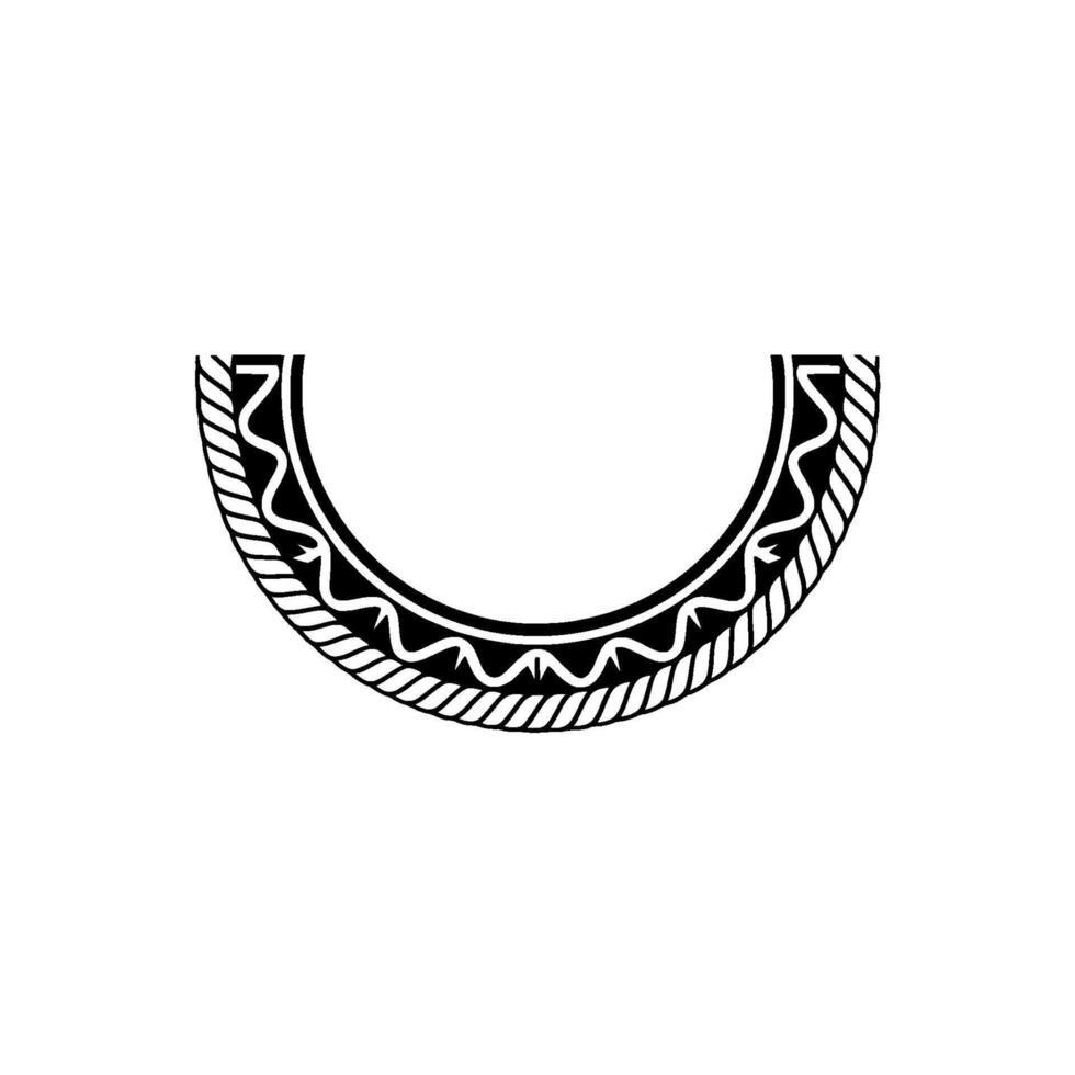 Stylized Crescent Moon Tribal Emblem, Minimalist vector