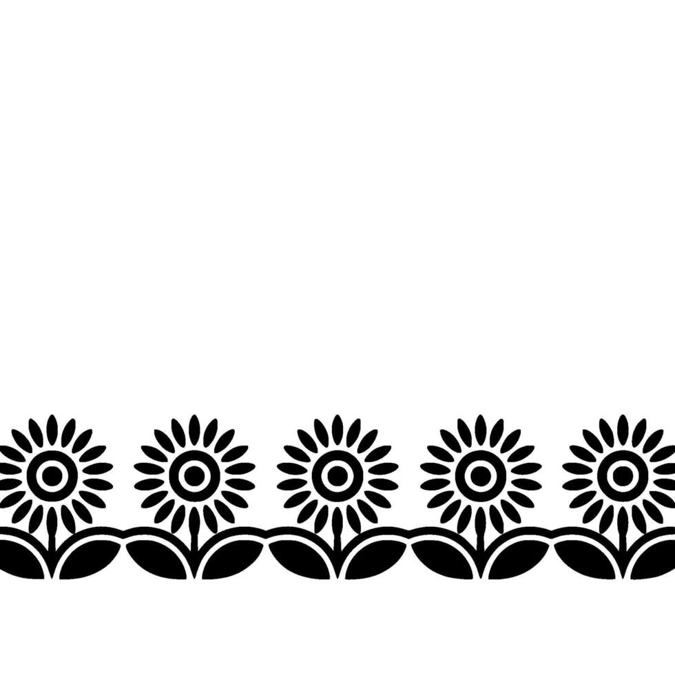 Simple Sunflower Border, Minimalist vector