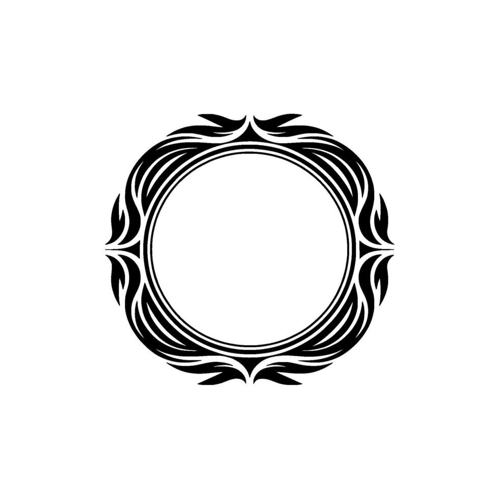 Intricate Tribal Ornament, Circular Frame, Minimalist - Pattern vector