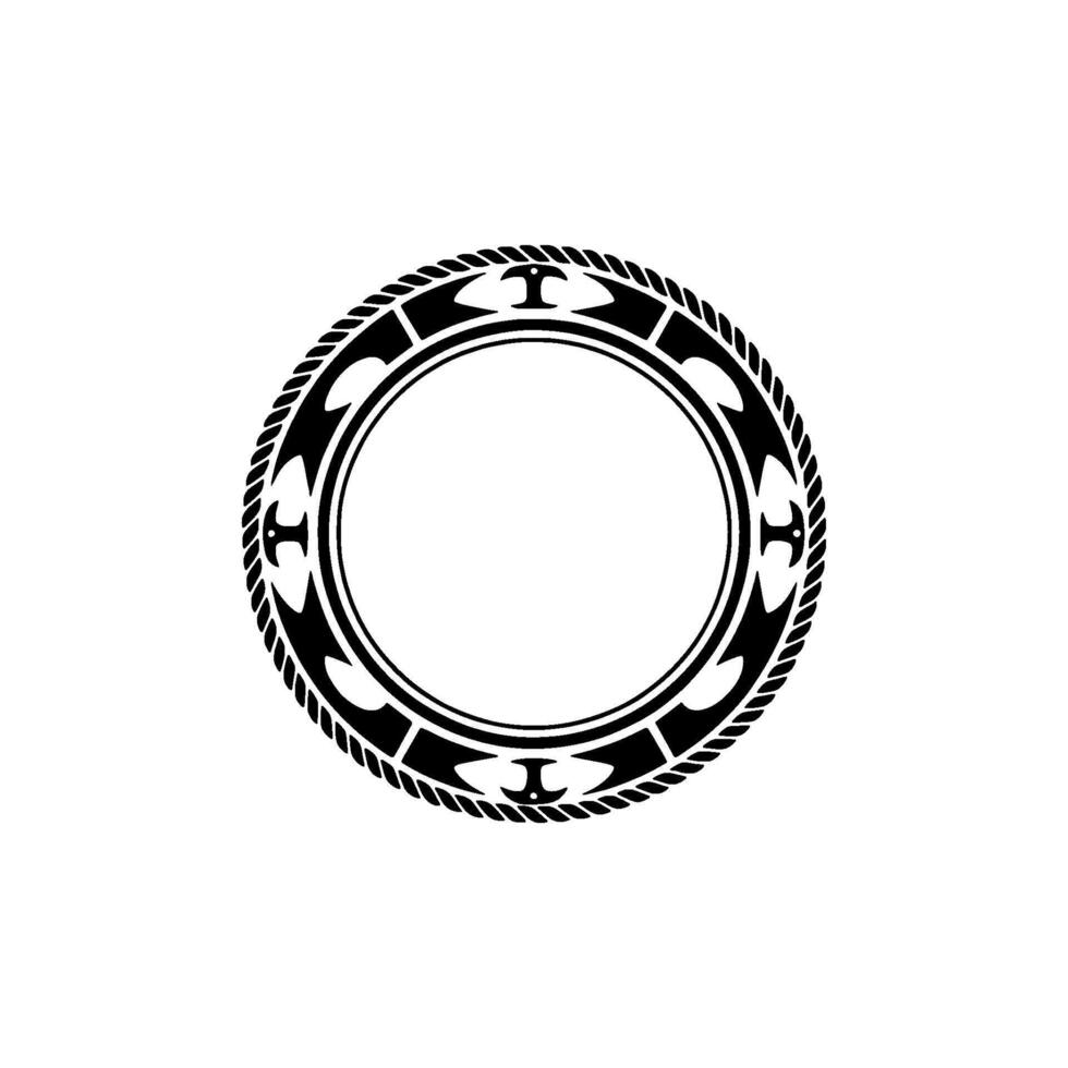 Nautical Crest, Vintage Emblem, Circular vector