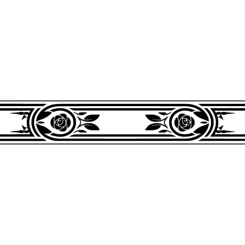 Elegant Rose Border, Vintage Deco vector