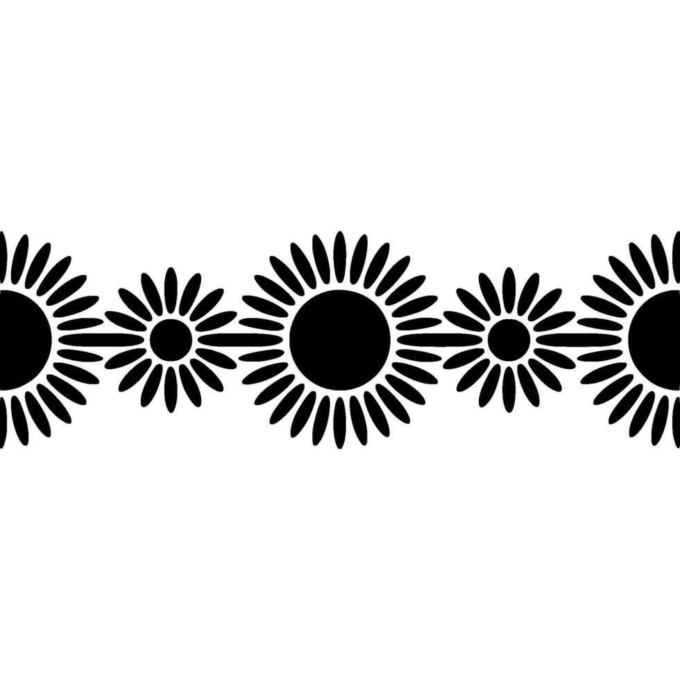 Minimalist Sunflower Border, Geometric, Serene Aesthetic vector