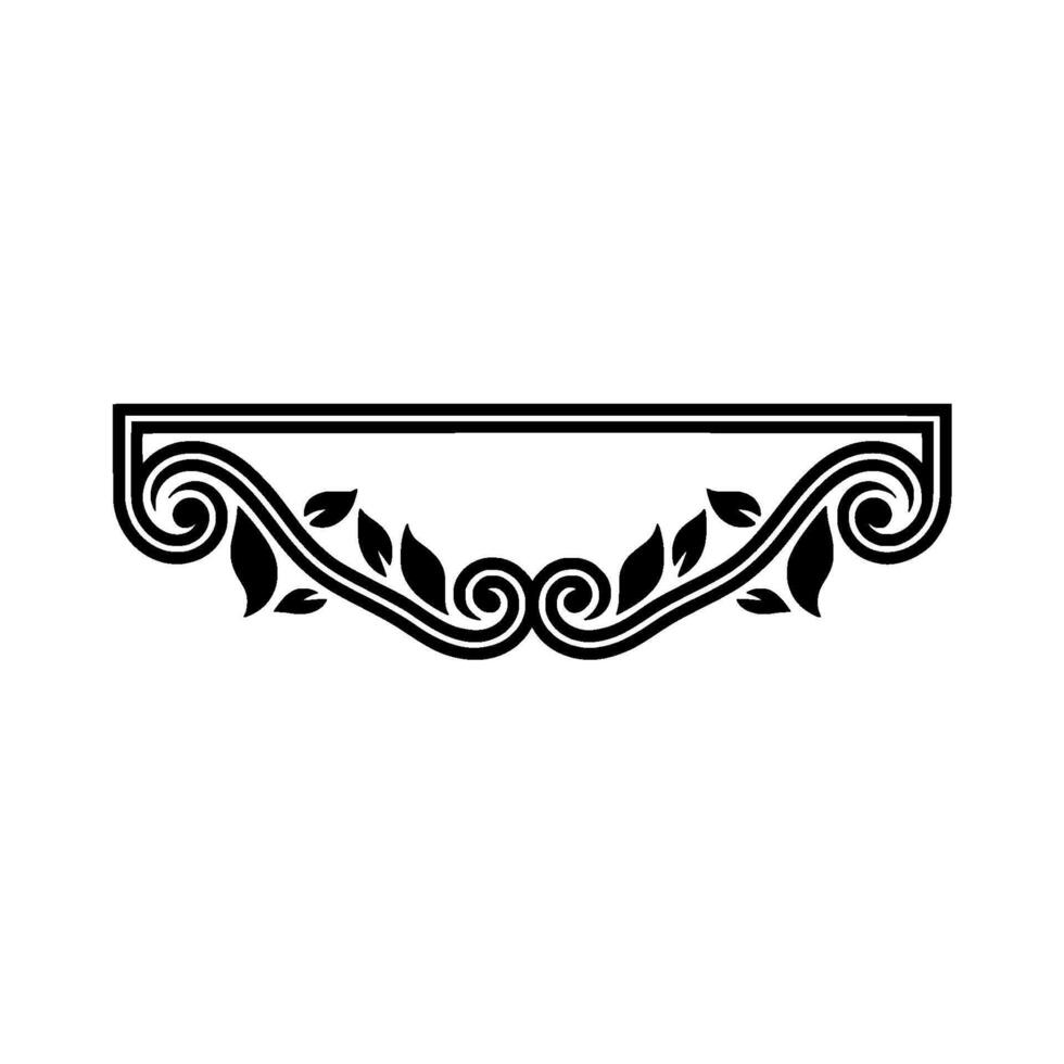 Elegant Black Floral Border, Vintage Element, - Swirls, Scroll vector