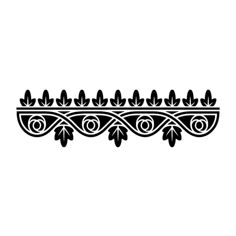 Elegant Botanical Border, Vintage Style Decorative Element, Ornament vector