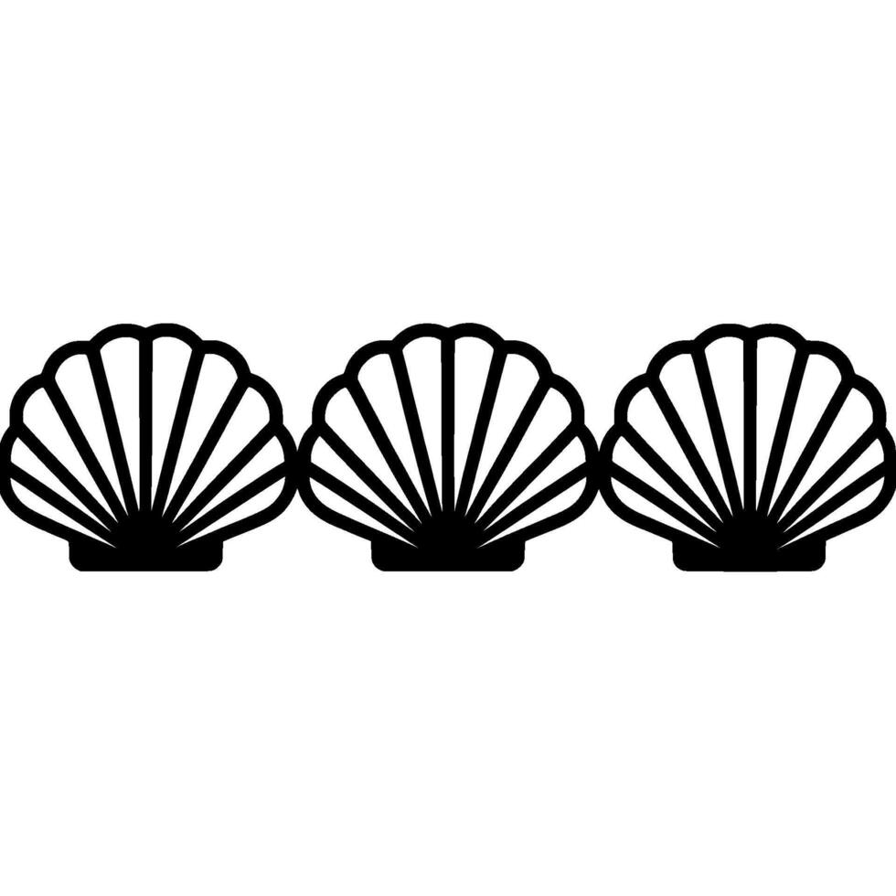 Three Stylized Seashells Minimalist Marine Motif vector