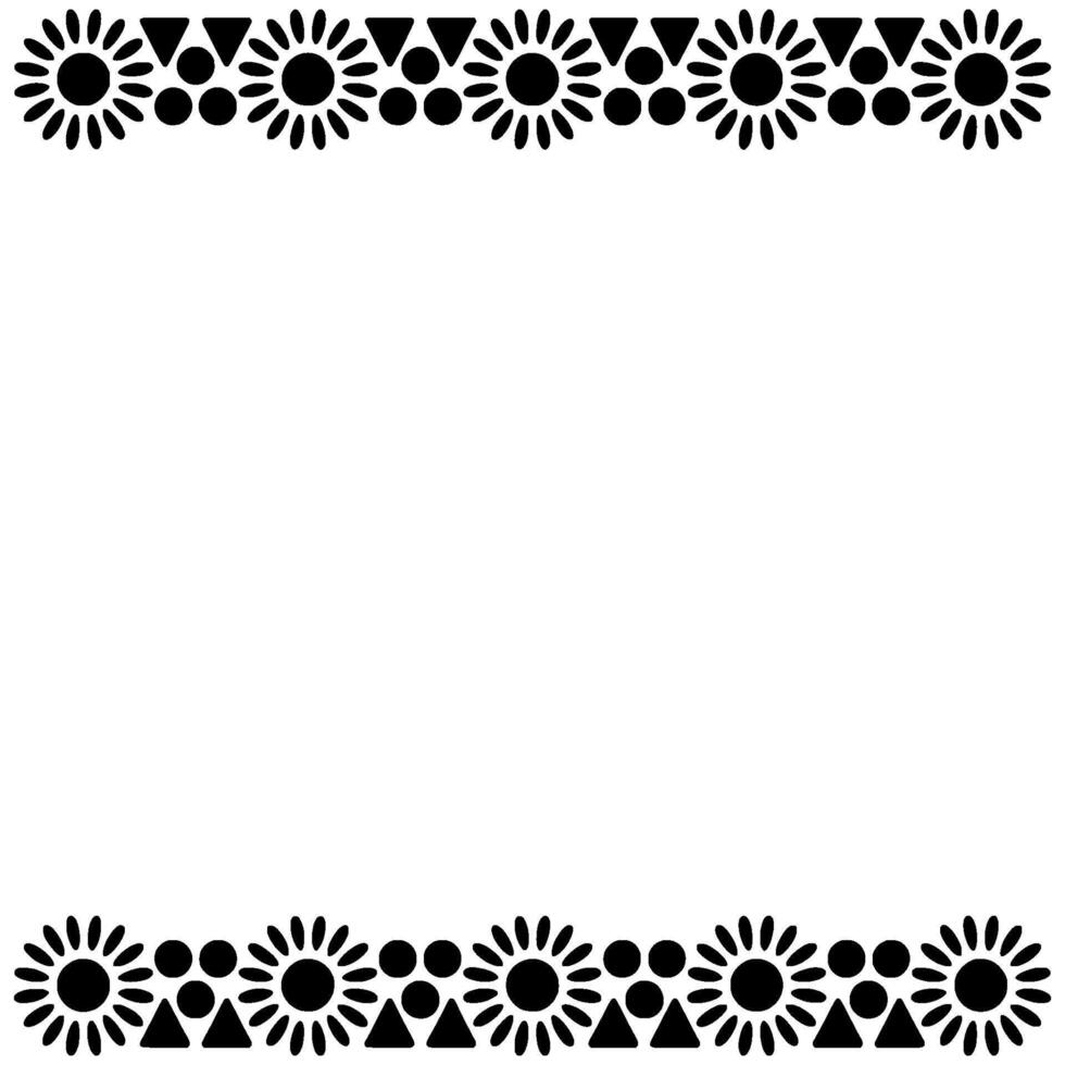 Geometric Sun Border, Minimalist, Pattern vector