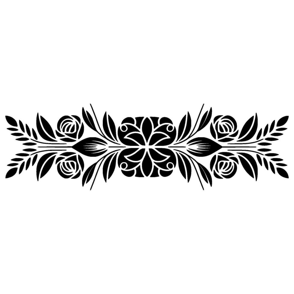 Intricate Floral Border, Vintage, Elegant Division, Pattern vector