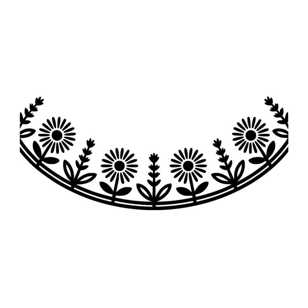 Delicate Floral Border, Minimalist, Wreath vector