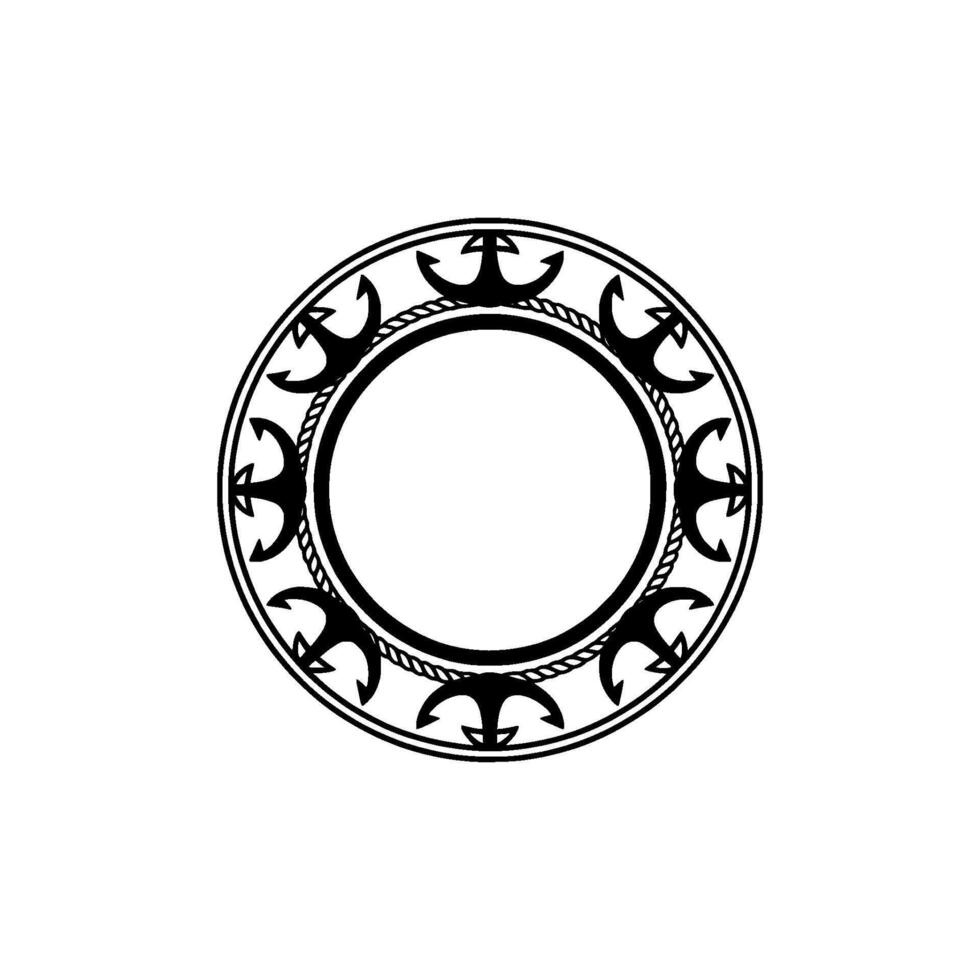 Nautical Circle Emblem, Vintage Maritime - Retro vector