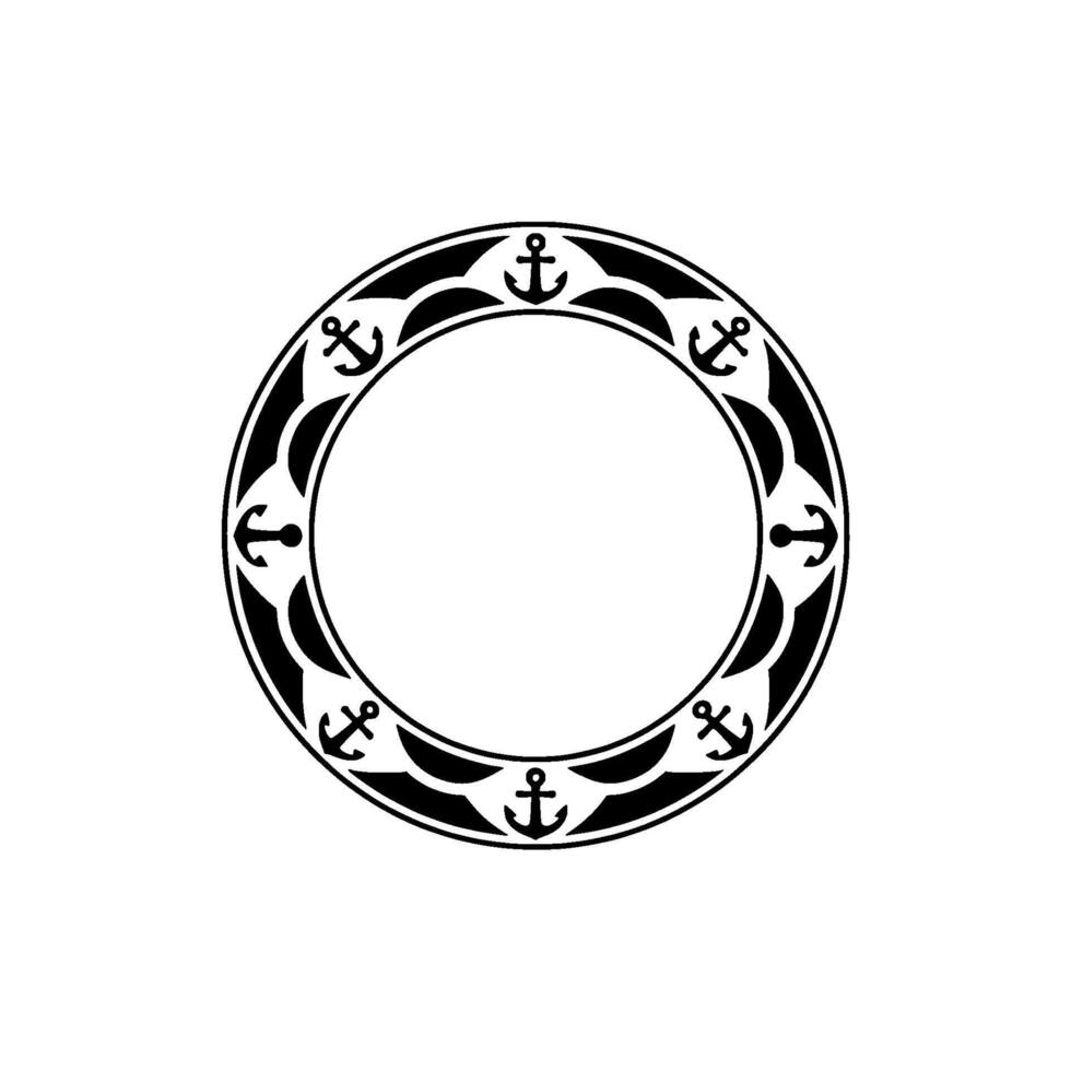 Nautical Anchor Frame, Vintage Maritime - Tattoo vector