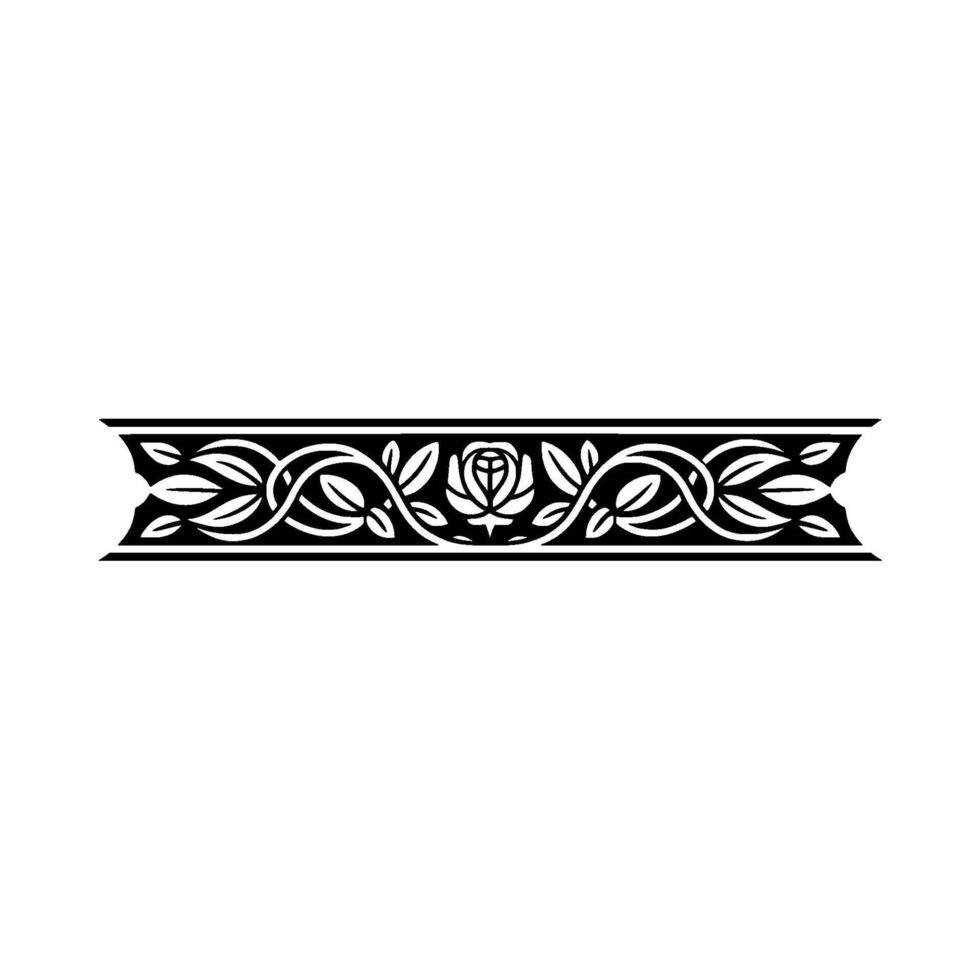 Intricate Celtic Rose Border, Vintage Element, Textile vector