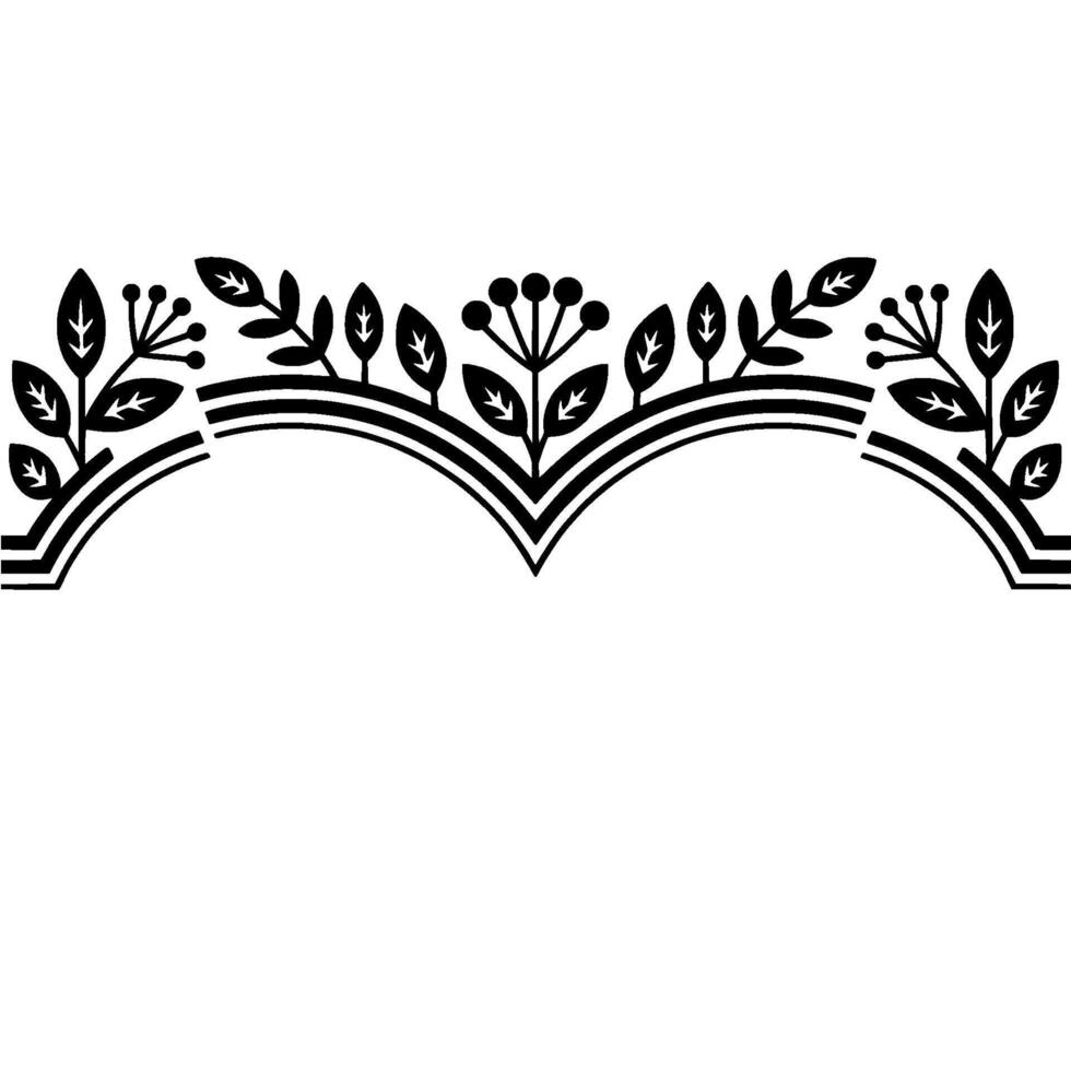 Stylized Floral Arch Border, Vintage vector