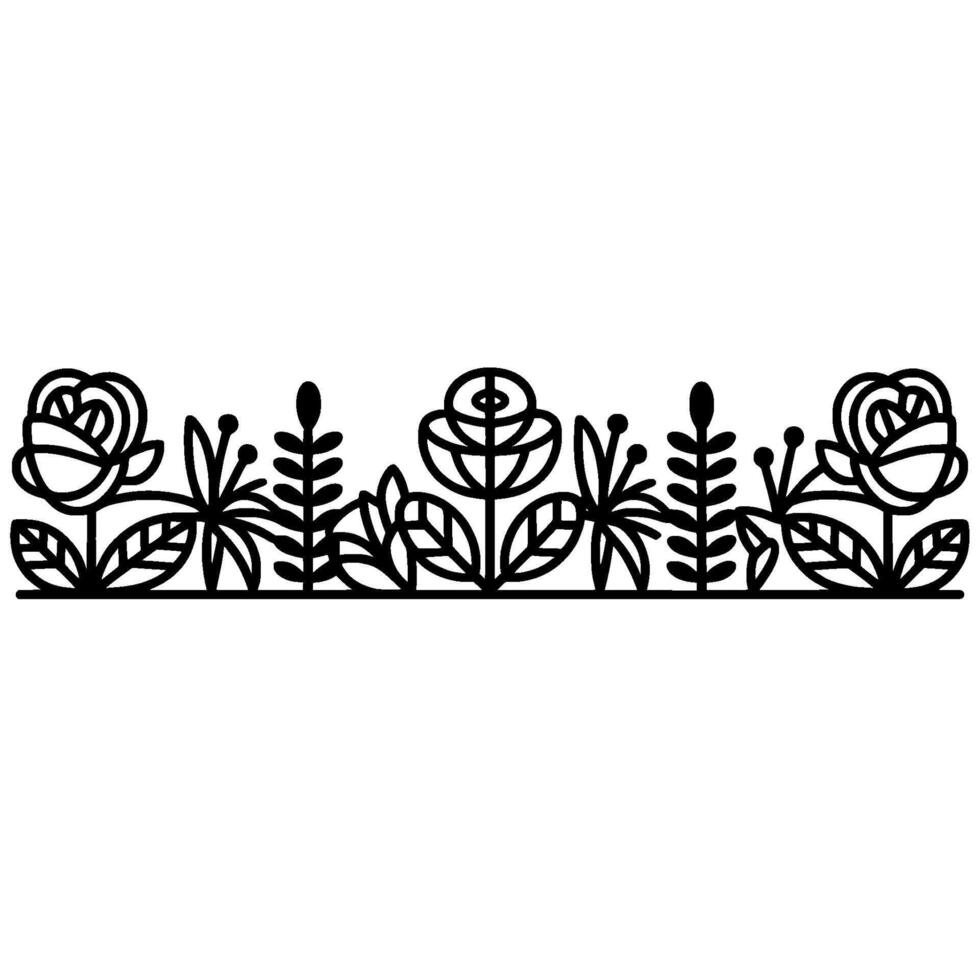 Elegant Botanical Border, Minimalist Floral vector