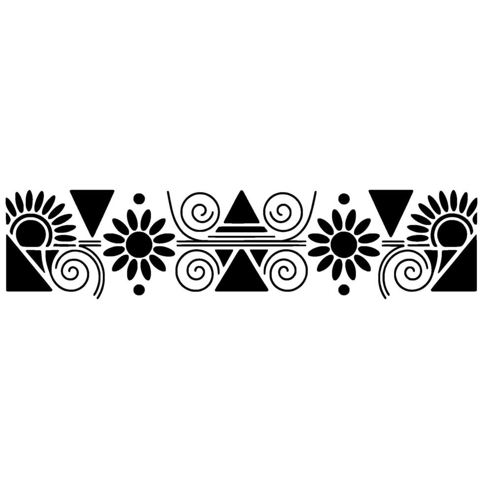 Geometric Tribal Border, Minimalist, Swirls vector