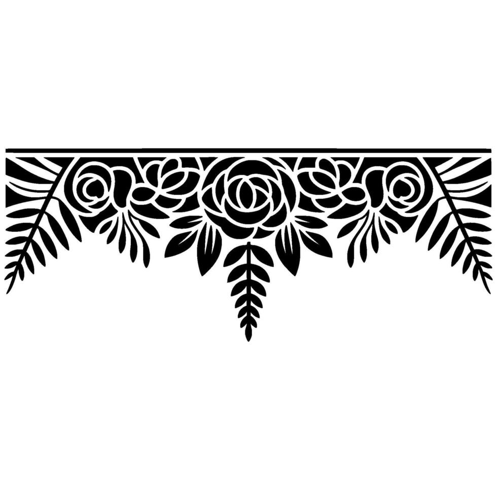 Intricate Floral Border, Vintage, Elegant Ornamentation - Leaf vector