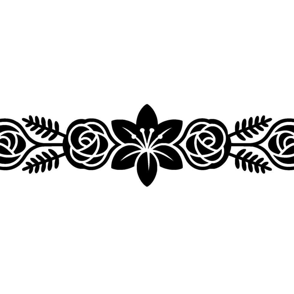 Floral Border Ornament, Vintage Style, Elegant Division vector
