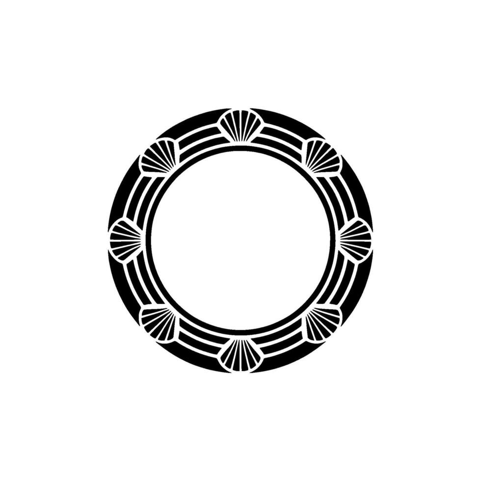Art Deco Frame, Geometric Ornament, Circular Motif vector
