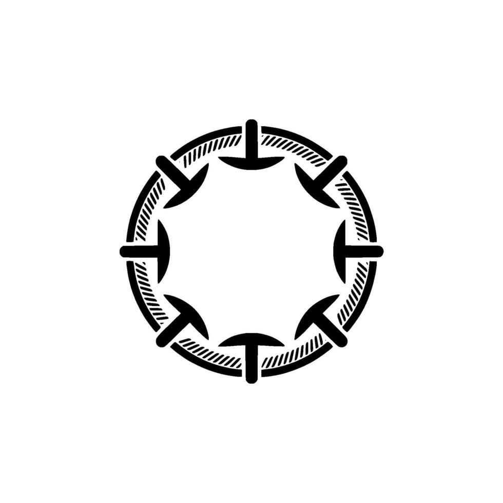 Circular Arrow Emblem, Minimalist Directional vector