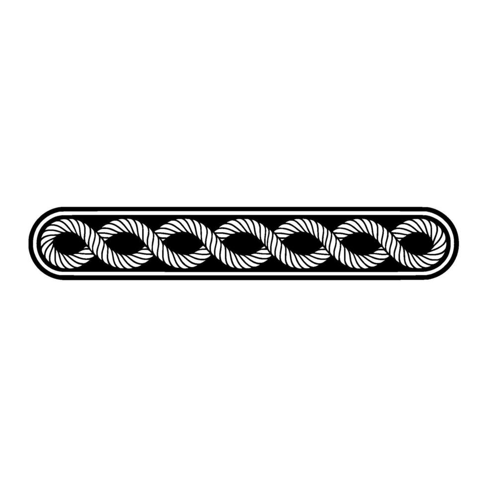 Intertwined Rope Border, Minimalist, Nautical vector