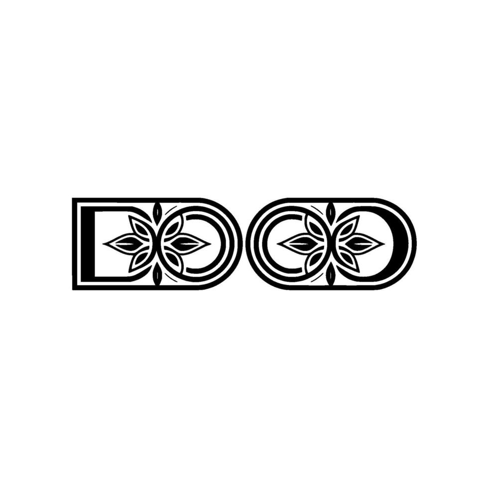 Art Deco Floral Emblem, Elegant Symmetry vector