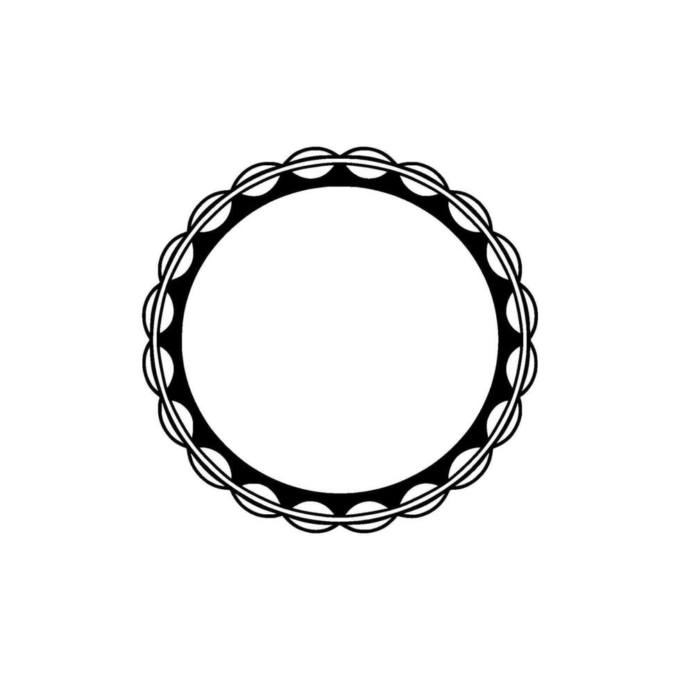 Minimalist Circular Frame, Woven Texture, Elegant Outline vector