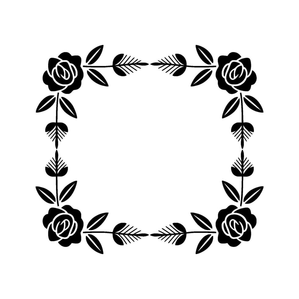 Elegant Floral Border, Vintage, Romantic Frame vector