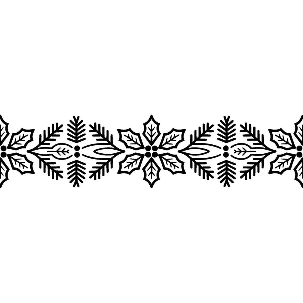 Intricate Winter Branch Border, Elegant Scandinavian vector