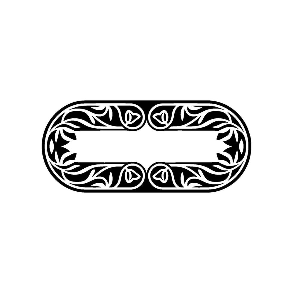 Elegant Oval Ornament Border, Vintage - Floral vector