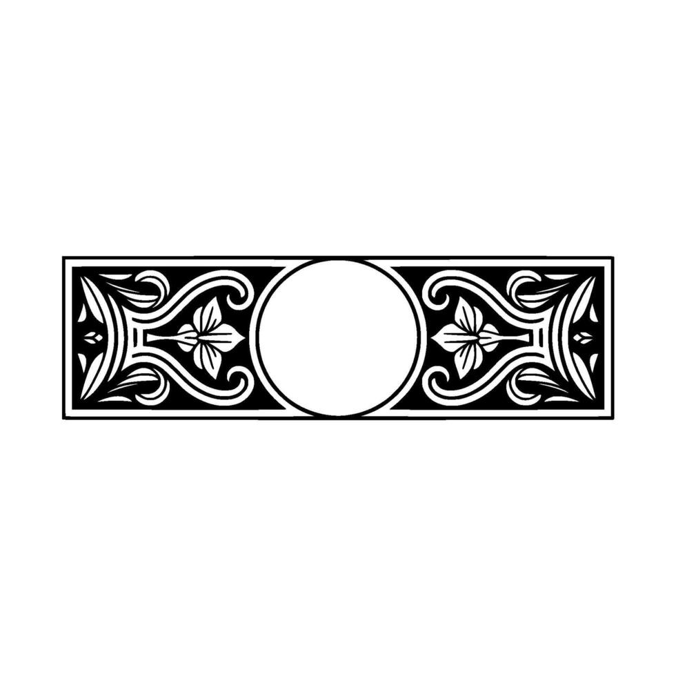 Ornate Lunar Emblem, Vintage Element vector