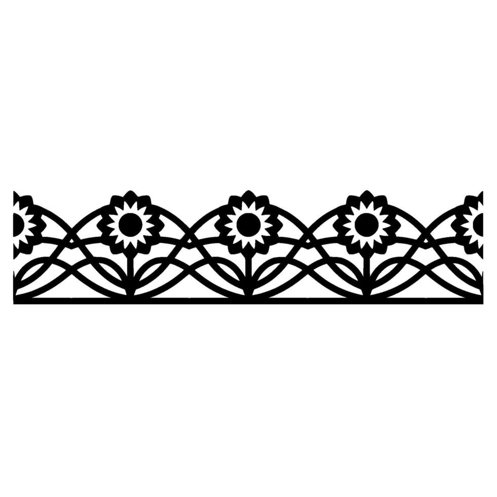 Intricate Floral Border, Celtic, Black White, Pattern vector