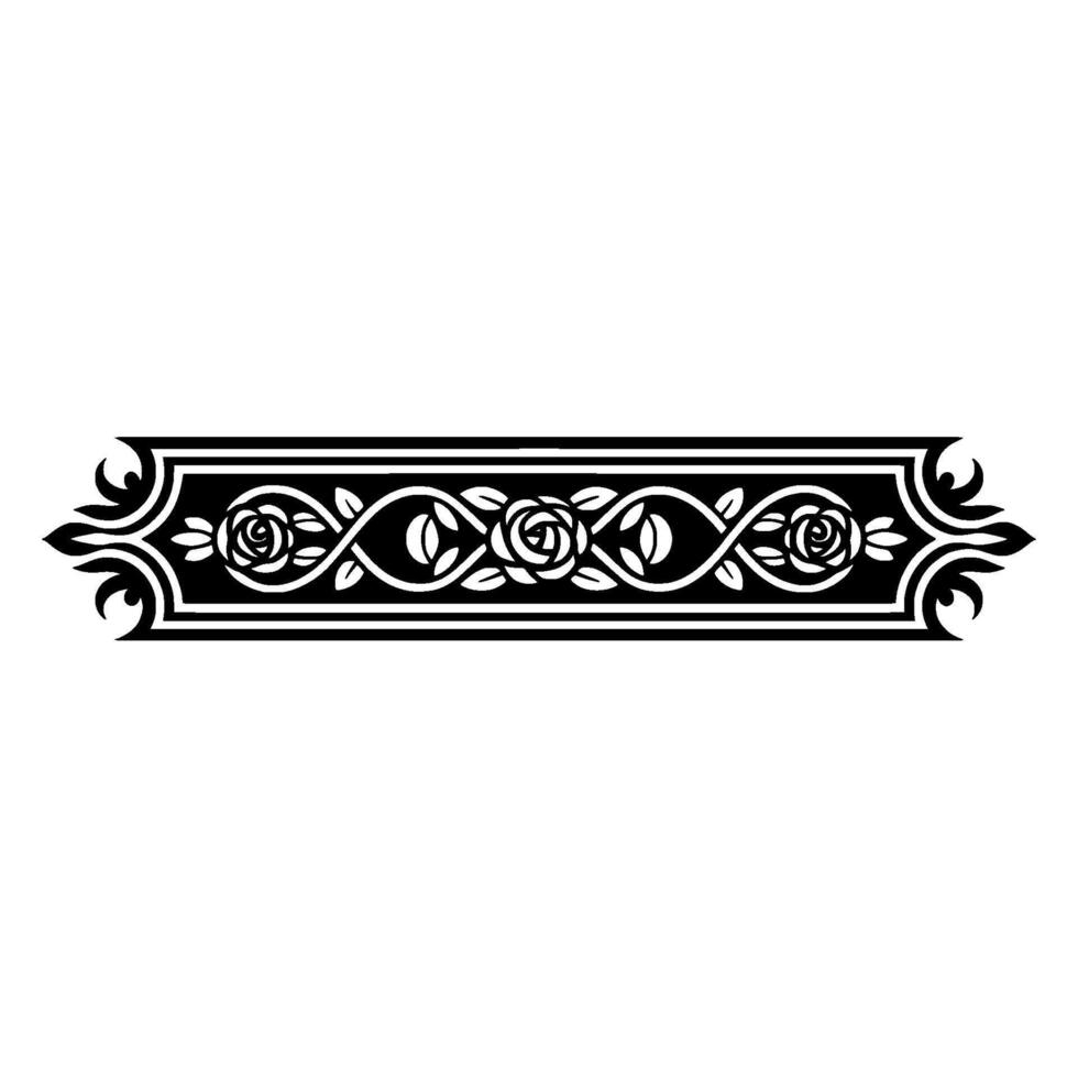 Elegant Floral Border, Vintage Element, - Detailed vector