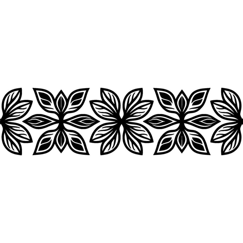 Stylized Floral Border, Minimalist, Elegant Pattern, Linear vector