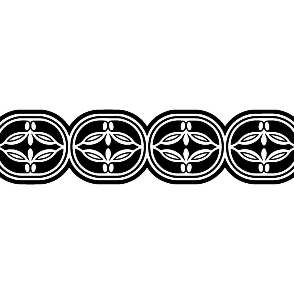 Geometric Border, Japanese Influence, Minimalist, Circular Motif vector