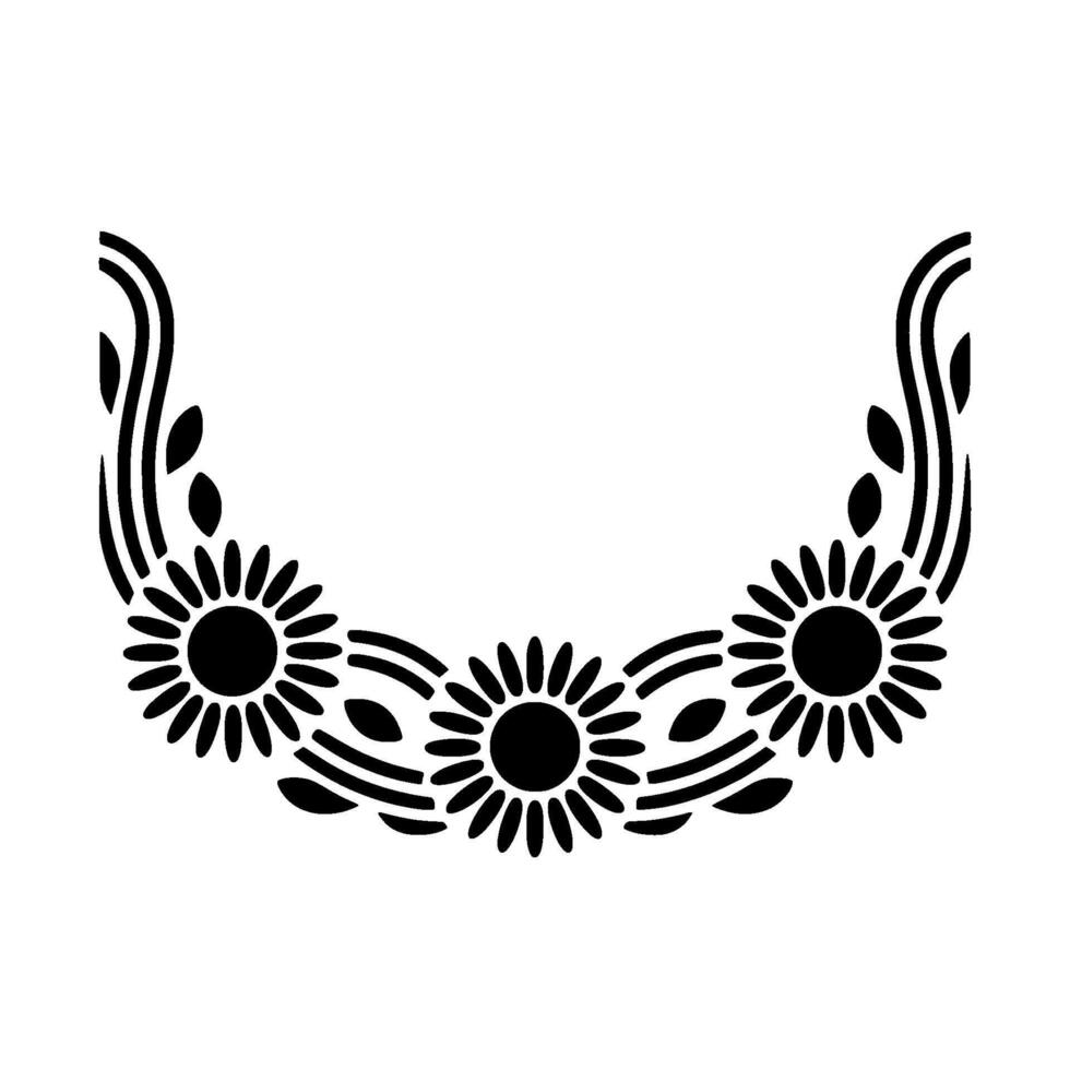 Stylized Sun Vine Border, Minimalist vector