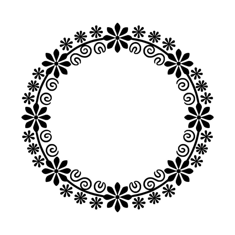 Intricate Floral Border, Vintage Style, Circular, Ornamental vector