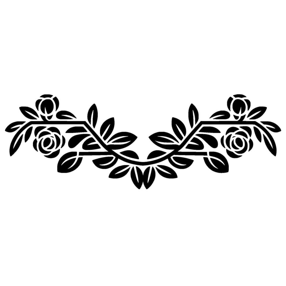 Elegant Floral Border, Vintage, Decorative Element, - Leaves, Roses vector