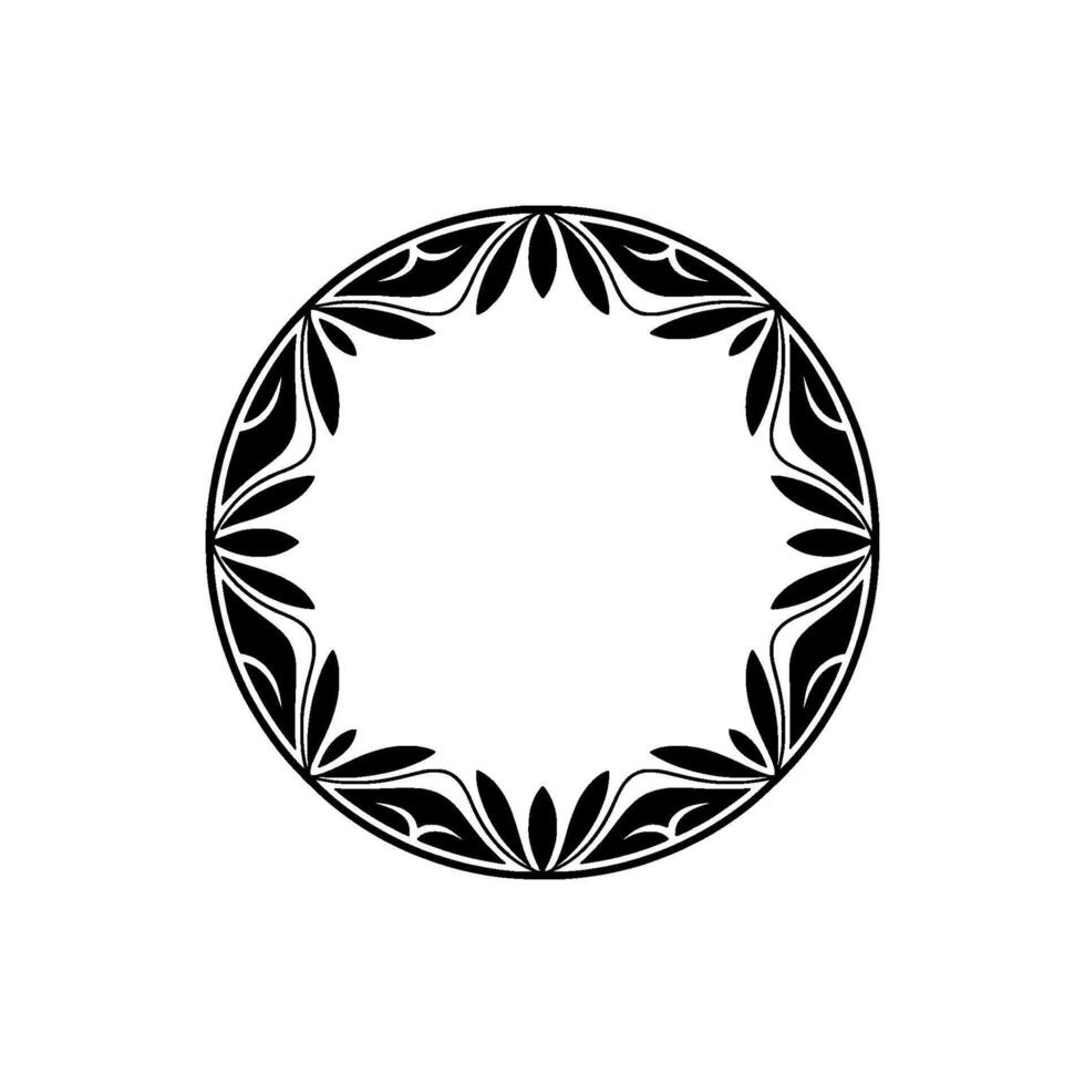 Elegant Circular Ornament, Vintage Botanical Frame - Decorative vector