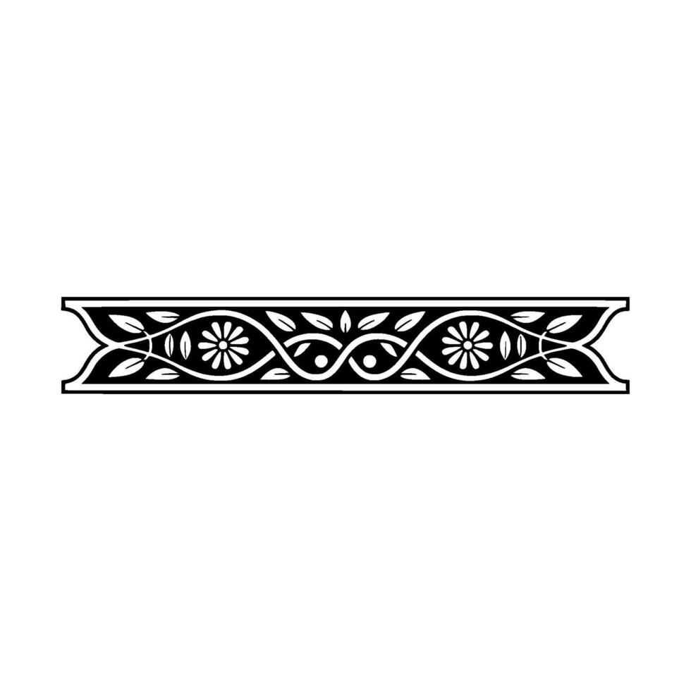 Elegant Black White Decorative Border, Vintage Style, Pattern - Ornament vector
