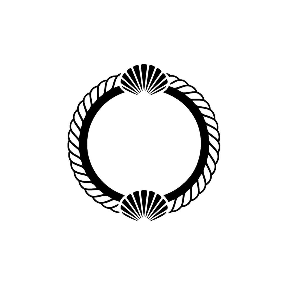 Abstract Rope Shell Frame, Minimalist vector
