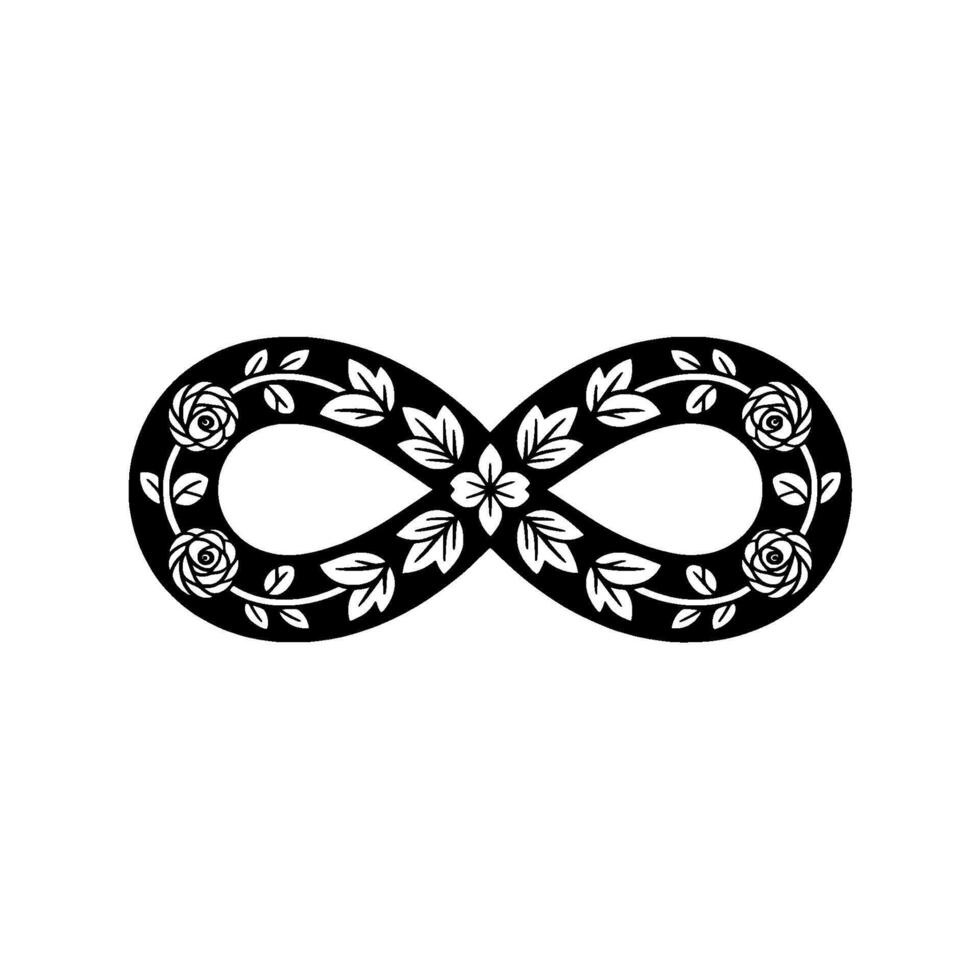 Floral Infinity Elegant Loop, Eternal Bloom vector