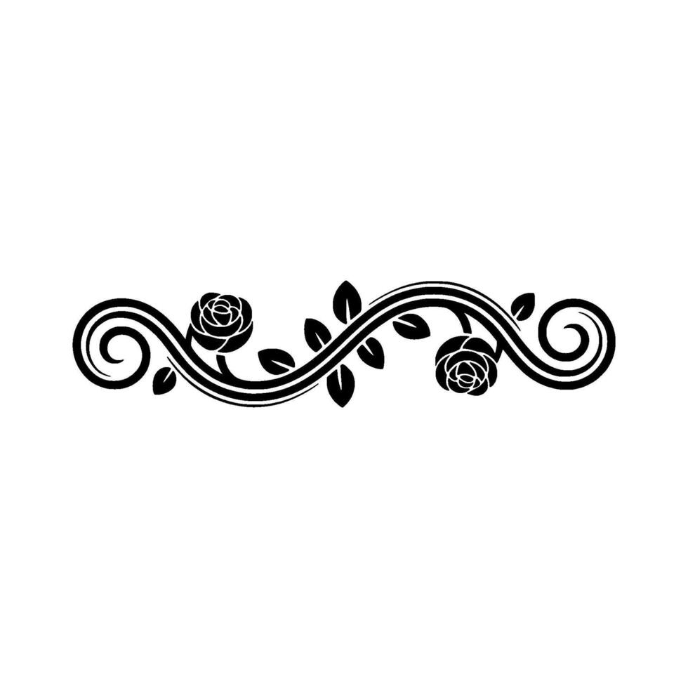 Elegant Floral Swirl, Vintage Element vector
