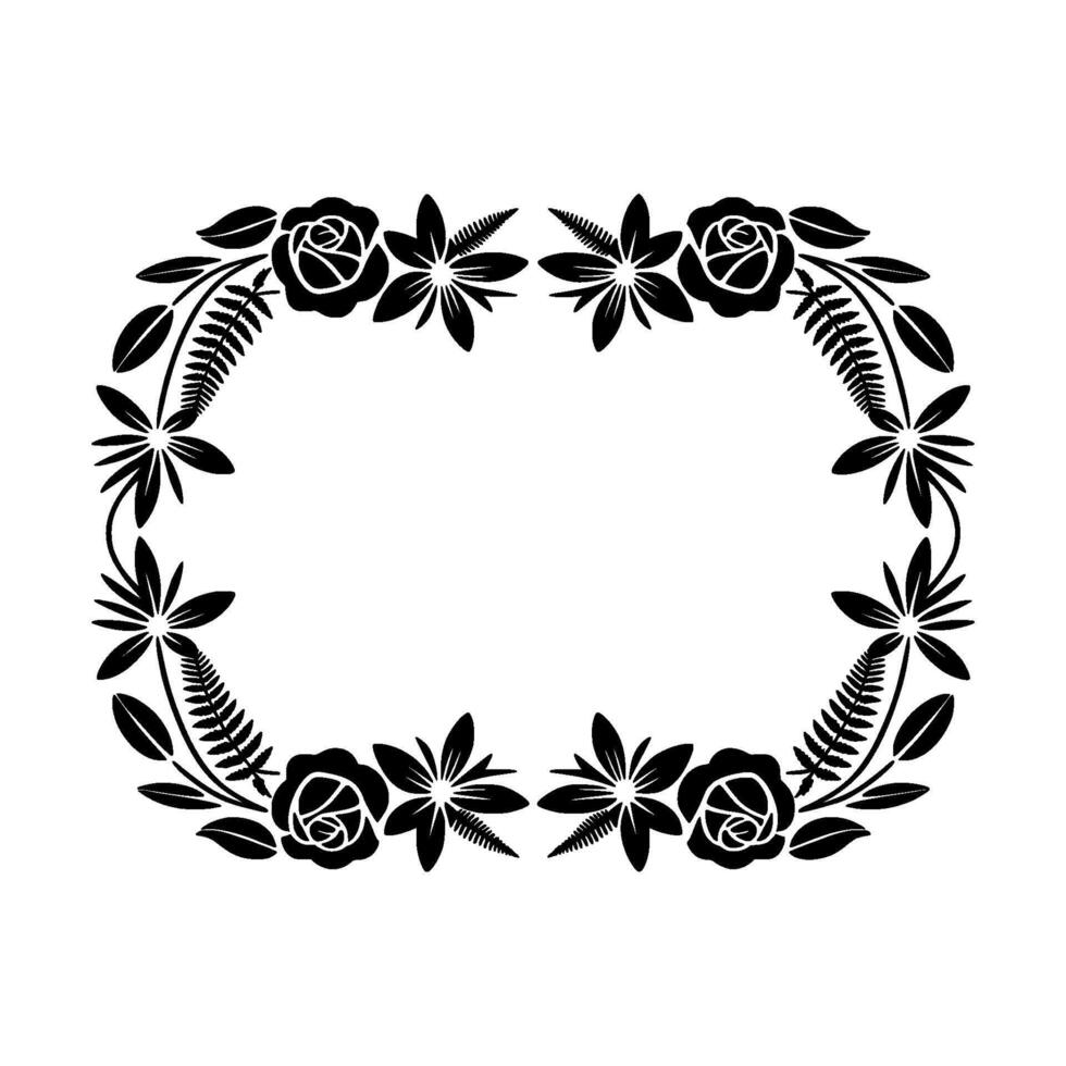 Elegant Floral Border, Vintage Style, Romantic vector